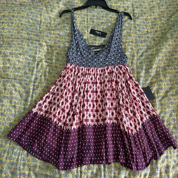 Lulus La Vie en Roses Navy Blue and Red Floral Print Dress - Picture 3 of 3